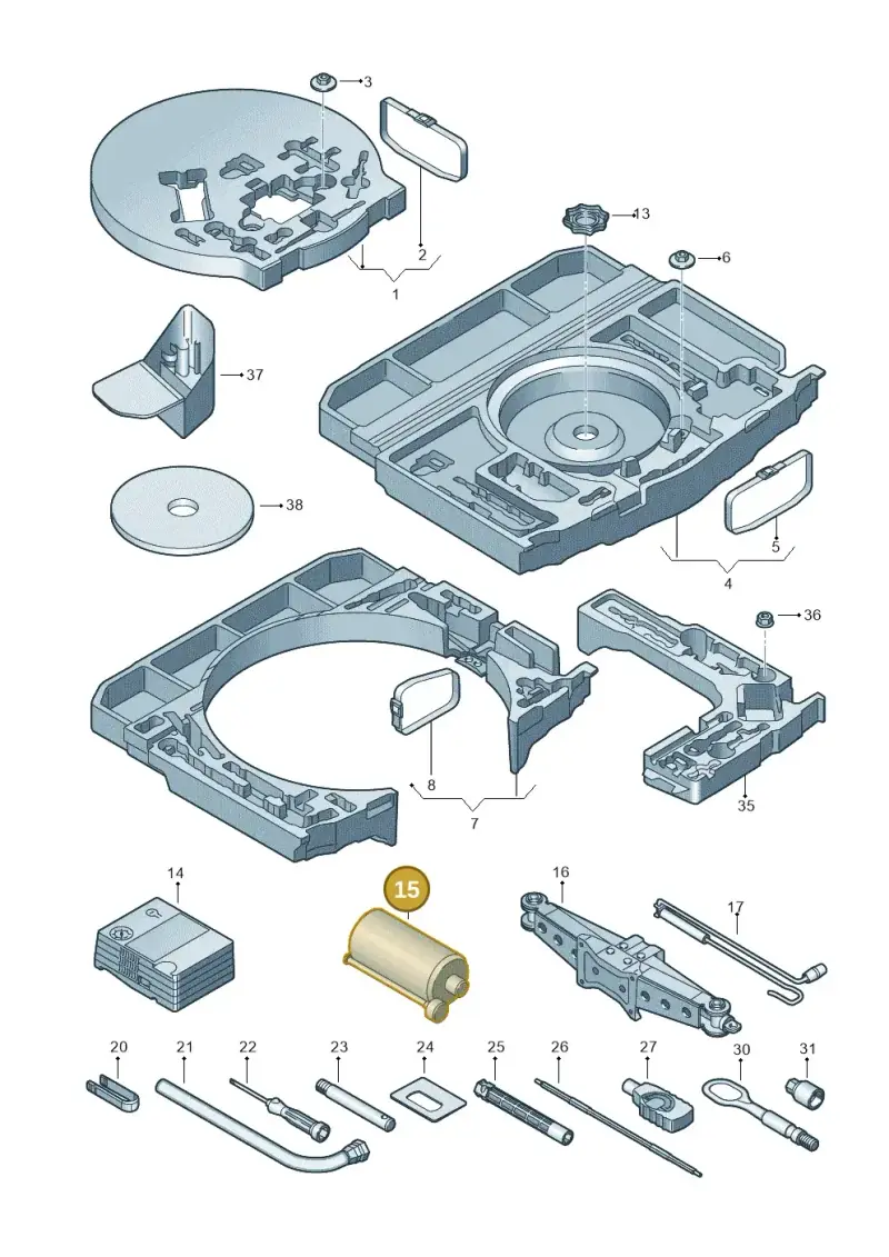 4L0012619D — Audi Q3 quattro (2018-2019) diagram 597011010, position 15