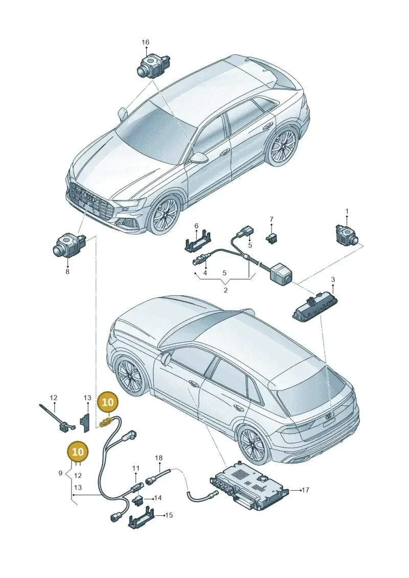 4L0035576K — Audi Q8 (2018-2025) diagram 429907450, position 10+11