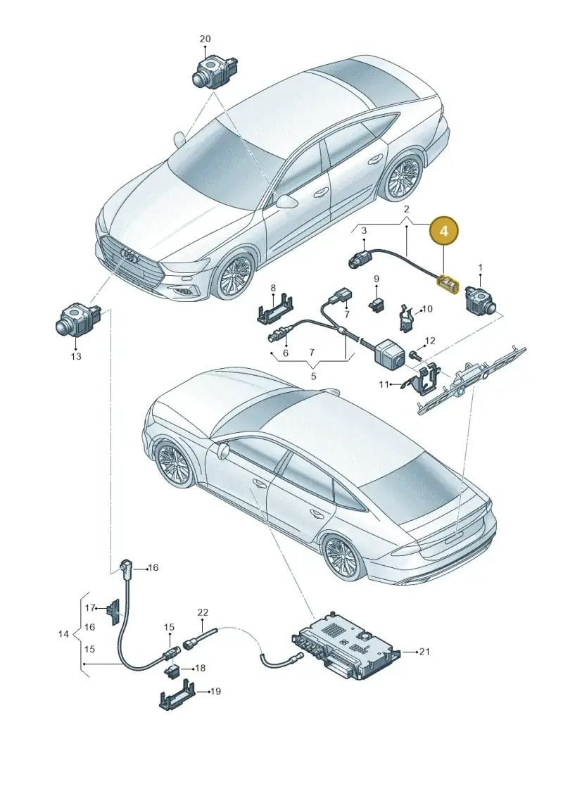4L0035576K — Audi A7 Sportback (2018-2025) diagram 435907450, position 4+16