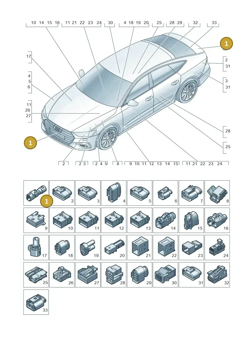 4L0035576K — Audi RS7 Sportback (2019-2025) diagram 435971820, position 1