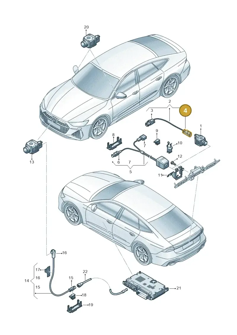 4L0035576K — Audi RS7 Sportback (2019-2025) diagram 538907260, position 4