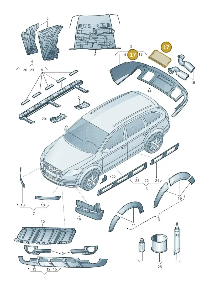 4L0071725 — Audi Q7                07> (2006-) diagram 493075100, position 17
