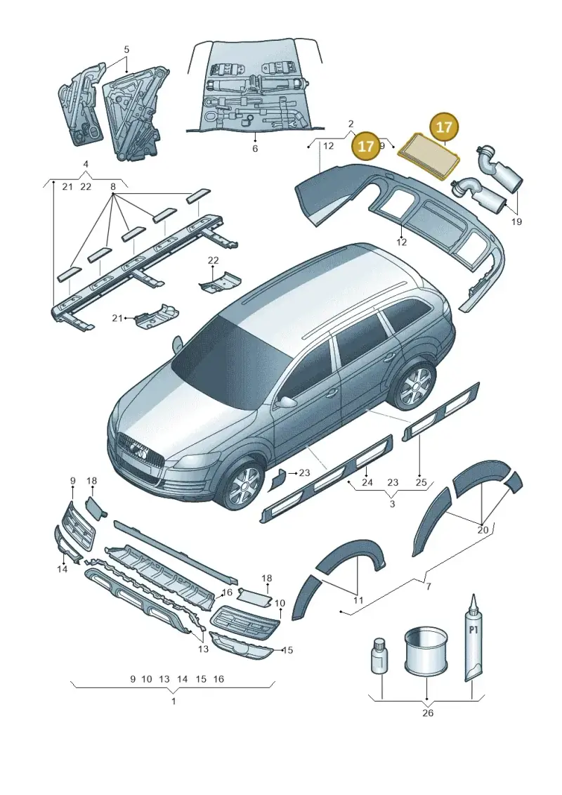 4L0071725 — Audi Q7 qu. 3.0 TDI (2009-2015) diagram 675075100, position 17