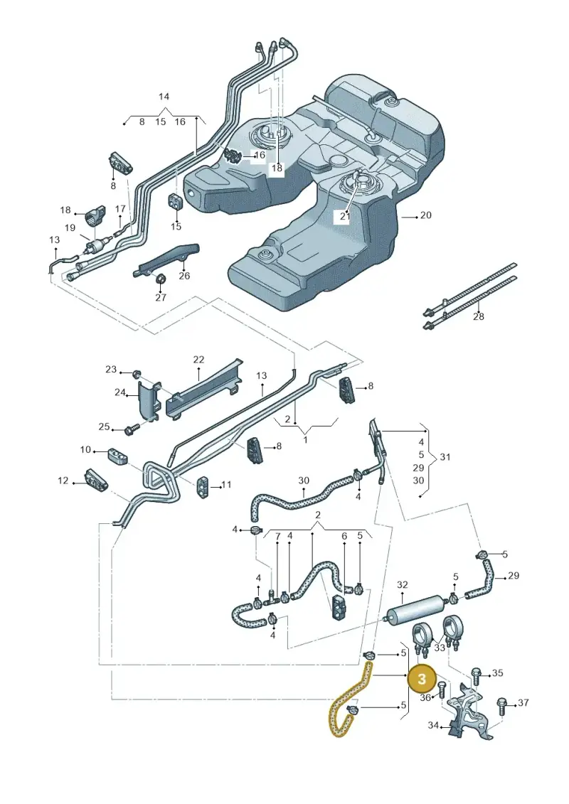 4L0201906D — Audi Q7 qu. 3.0 TDI (2009-2015) diagram 675201230, position 3