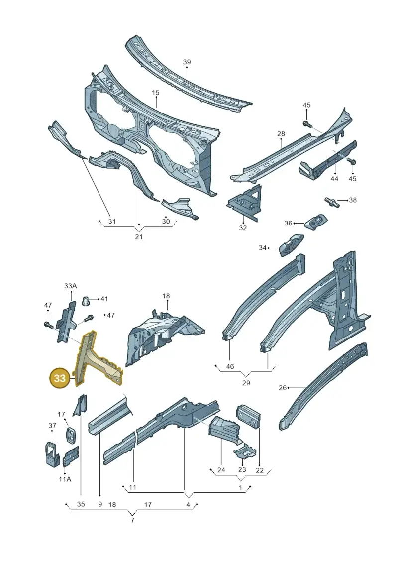 4L0805458 — Audi Q7 qu. 3.0 TDI (2009-2015) diagram 493803100, position 33