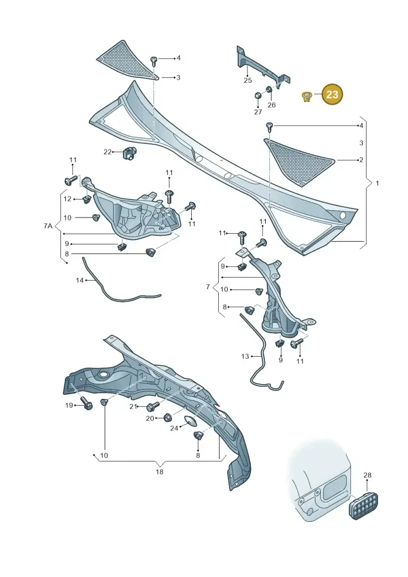 4L0819419 — Audi Q7 qu. 3.0 TDI (2009-2015) diagram 493819100, position 23
