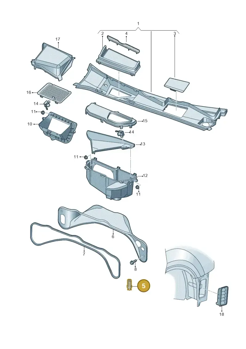 4L0819419 — Audi Q7 qu. 3.0 TDI (2015-2019) diagram 859819000, position 5