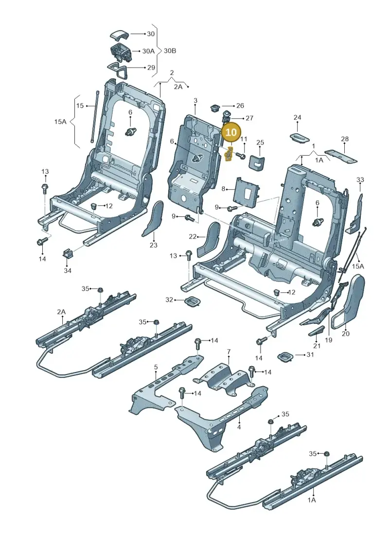 4L0883481 — Audi Q7 qu. 3.0 TDI (2009-2015) diagram 493883000, position 10