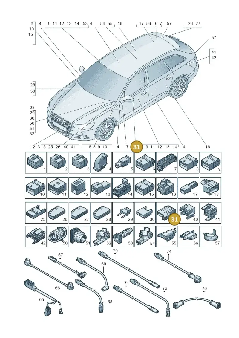 4L0941824 — Audi RS6 Avant (2013-2018) diagram 758971790, position 31