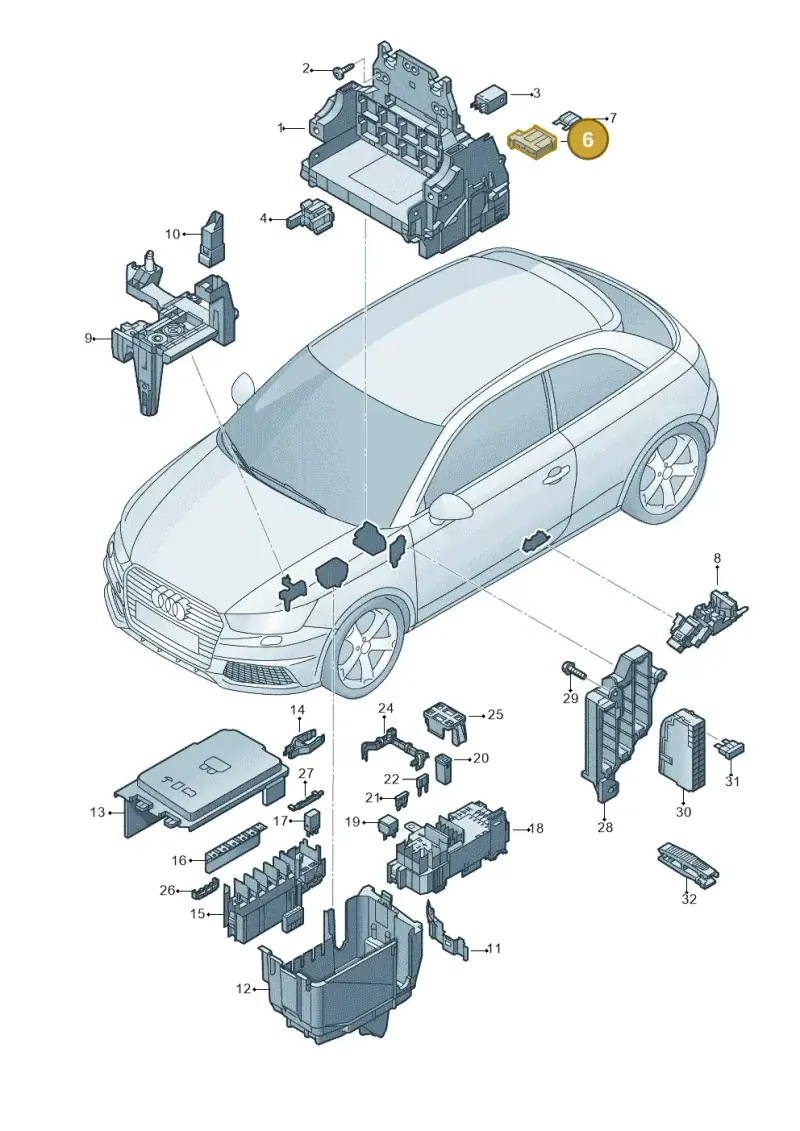 4L0941824 — Audi A1 Sportback (2014-2018) diagram 792937000, position 6