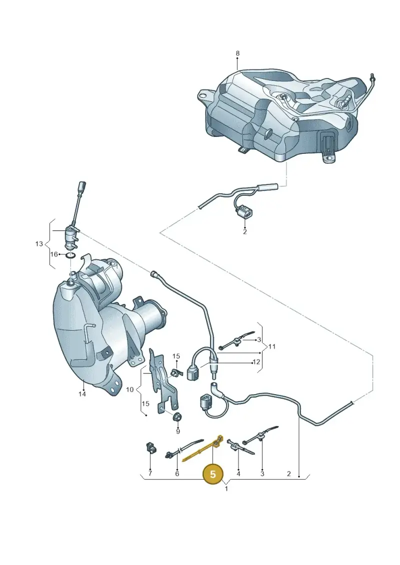 4L0971003A — Audi A6 (2014-2018) diagram 798201320, position 5