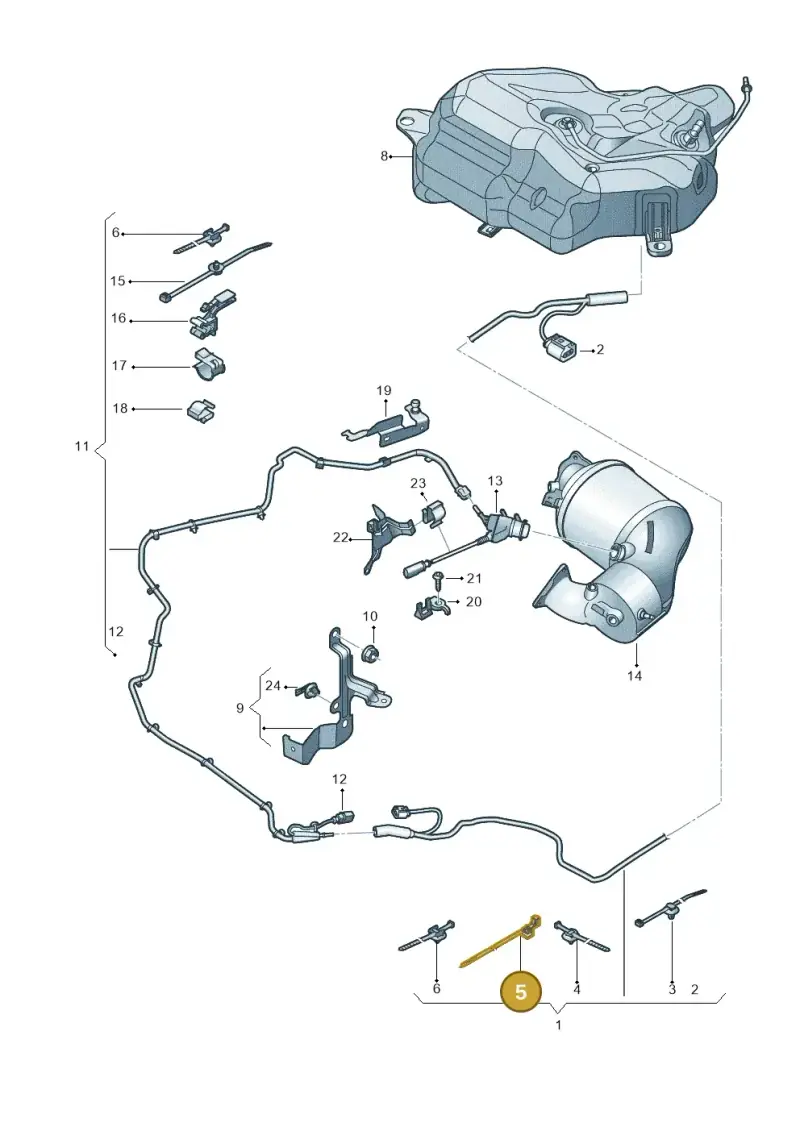 4L0971003A — Audi A7 Sportback (2014-2018) diagram 798201360, position 5