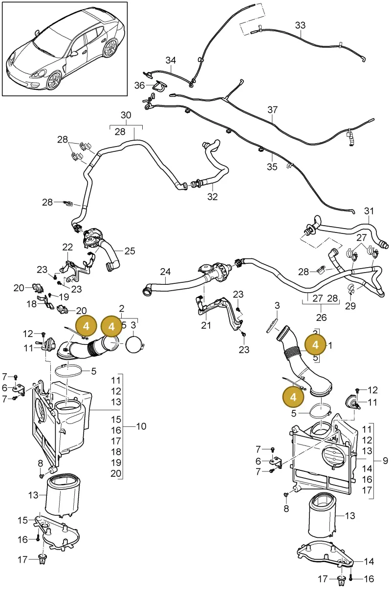 4L0971003A — Porsche Panamera (2009-2016) diagram p35106005, position 4