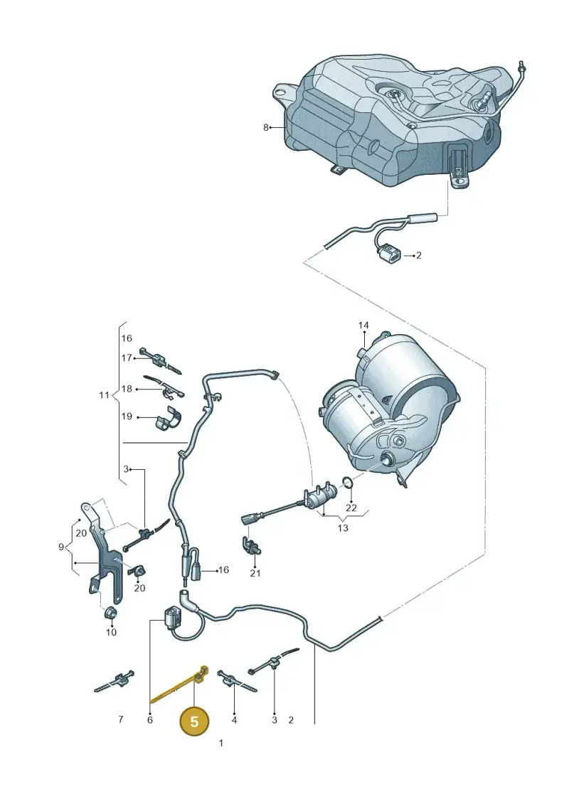 4L0971003A — Audi A7 Sportback (2014-2018) diagram 798201340, position 5