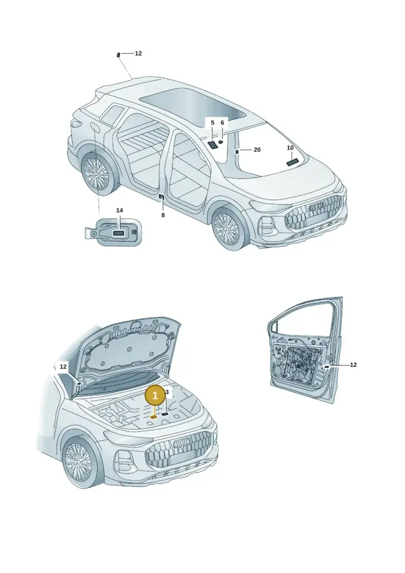 4M0010515B — Audi Q6 (2022-) diagram 4cg010000, position 1