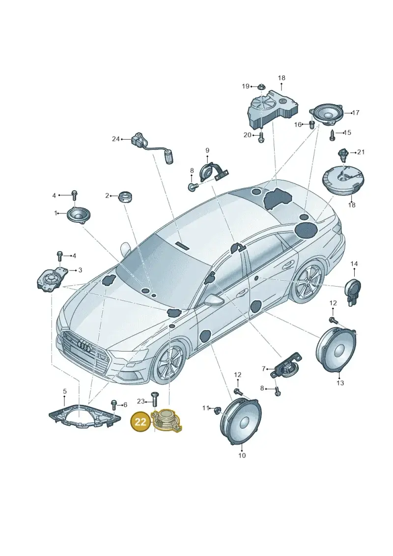 4M0035454C — Audi A6 2.0 (2018-) diagram 430035350, position 22