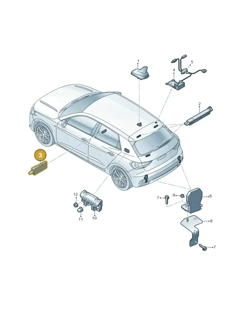 4M0035504 — Audi A1 Sportback (2018-2025) diagram 592035100, position 3