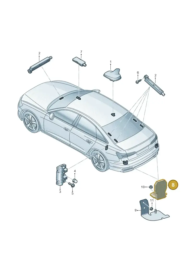 4M0035507 — Audi A6 2.0 (2018-) diagram 430035100, position 8
