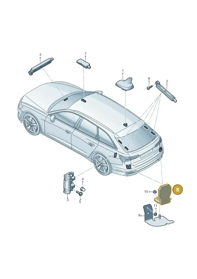 4M0035507 — Audi RS6 Avant (2019-) diagram 430035150, position 8