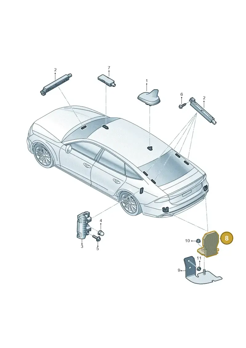 4M0035507 — Audi RS7 Sportback (2019-) diagram 435035100, position 8