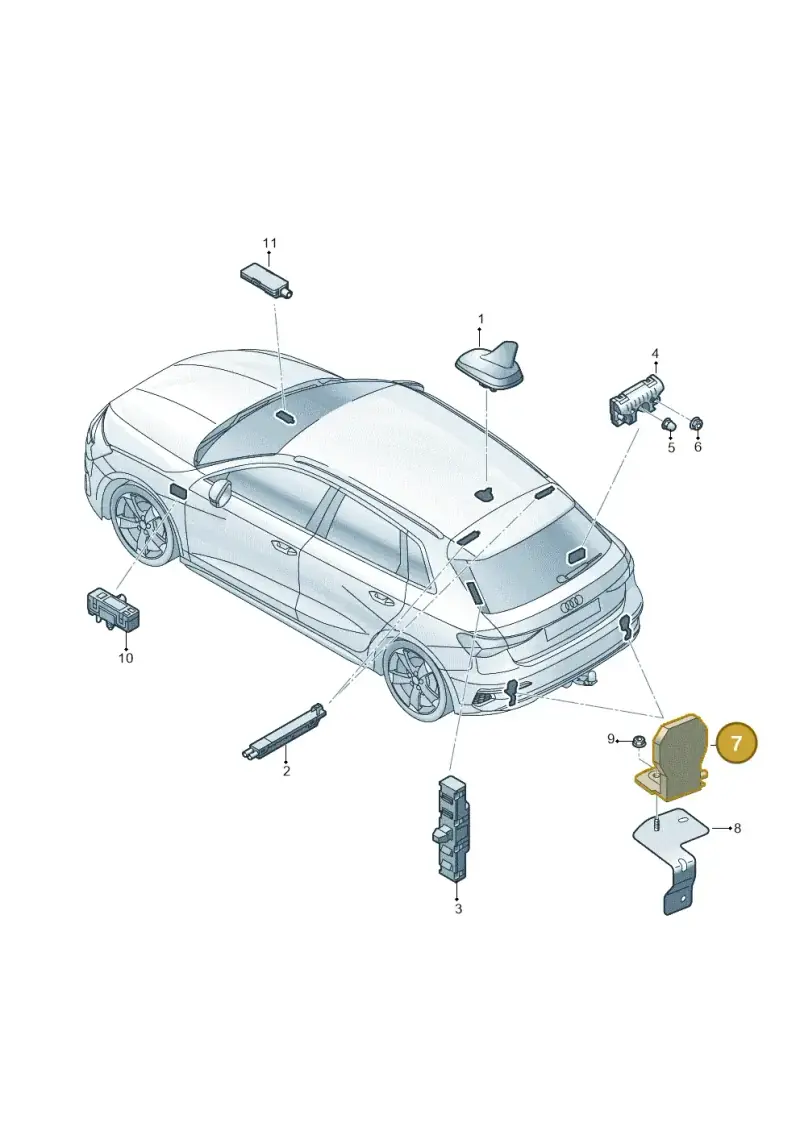 4M0035507 — Audi A3 Sportback (2019-2021) diagram 596035150, position 7
