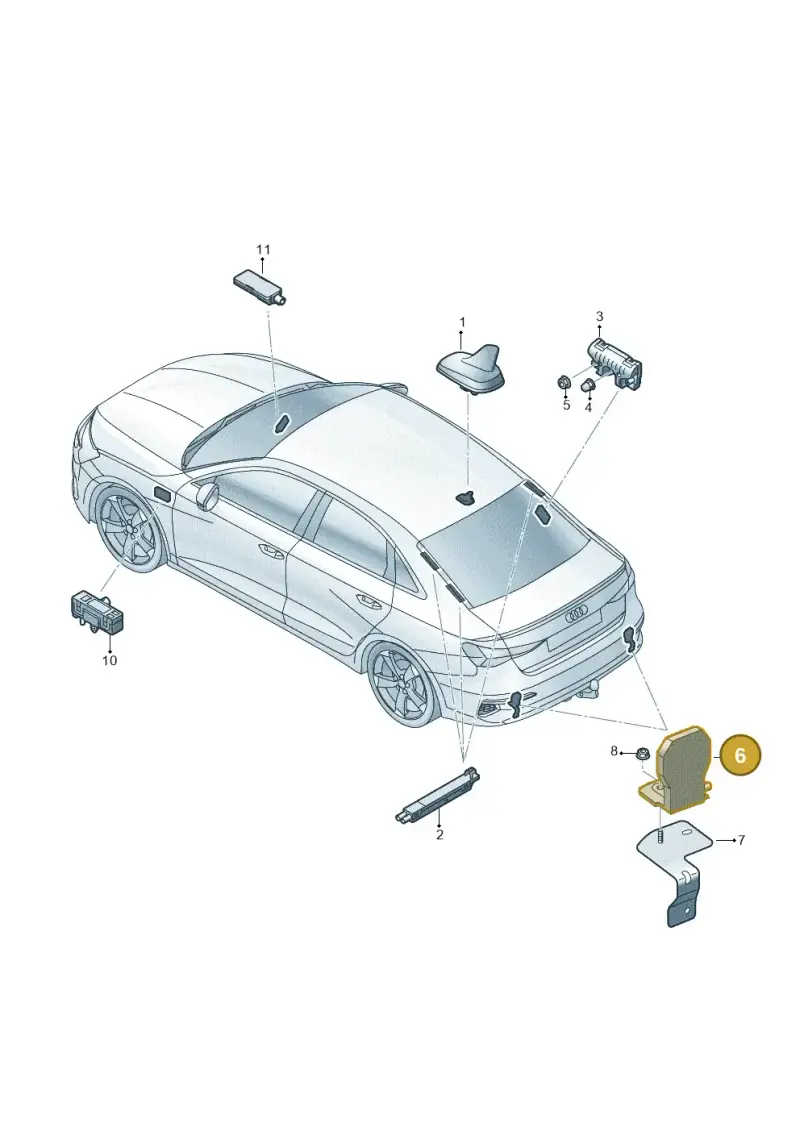 4M0035507 — Audi A3 Sportback (2019-2021) diagram 596035200, position 6