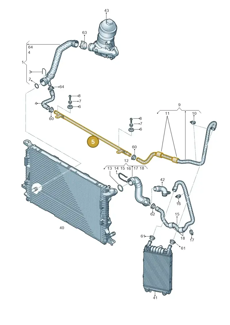 4M0121070F — Audi Q7 qu. 3.0 TDI (2015-2019) diagram 859121290, position 5