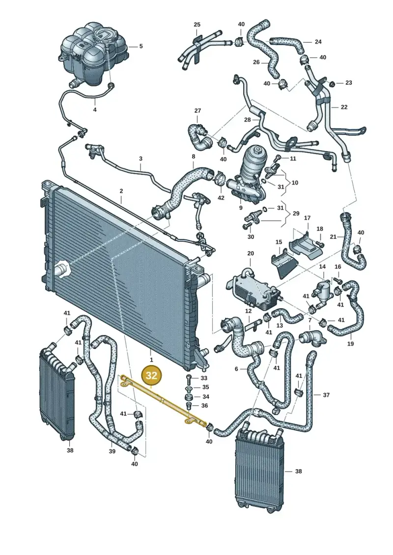 4M0121070F — Audi Q8 Quattro 3,0 (2018-) diagram 429121021, position 32