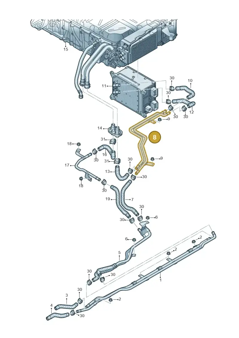 4M0121083L — Audi Q8 Quattro 3,0 (2018-) diagram 859121150, position 8