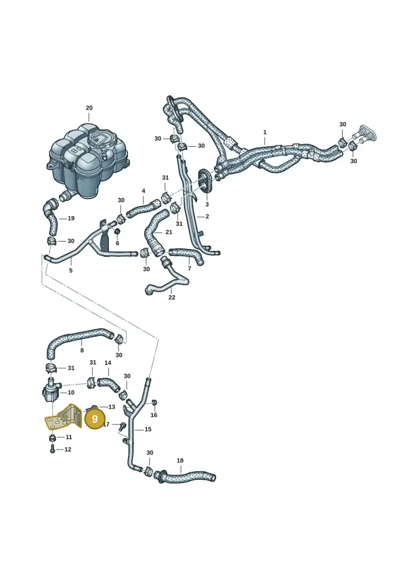 4M0121233DA — Audi Q8 Quattro 3,0 (2018-) diagram 429121041, position 9