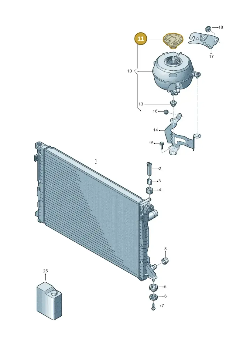 4M0121321Q — Audi A6 2.0 (2018-) diagram 435121100, position 11