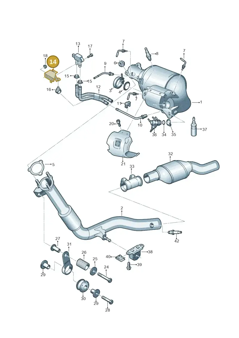 4M0131649H — Audi Q7 qu. 3.0 TDI (2015-2019) diagram 859253700, position 14