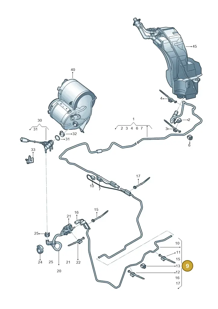 4M0131961B — Audi Q8 Quattro 3,0 (2018-) diagram 859201500, position 9