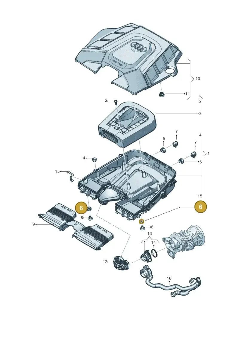 4M0133567B — Audi Q8 Quattro 3,0 (2018-) diagram 429133050, position 6