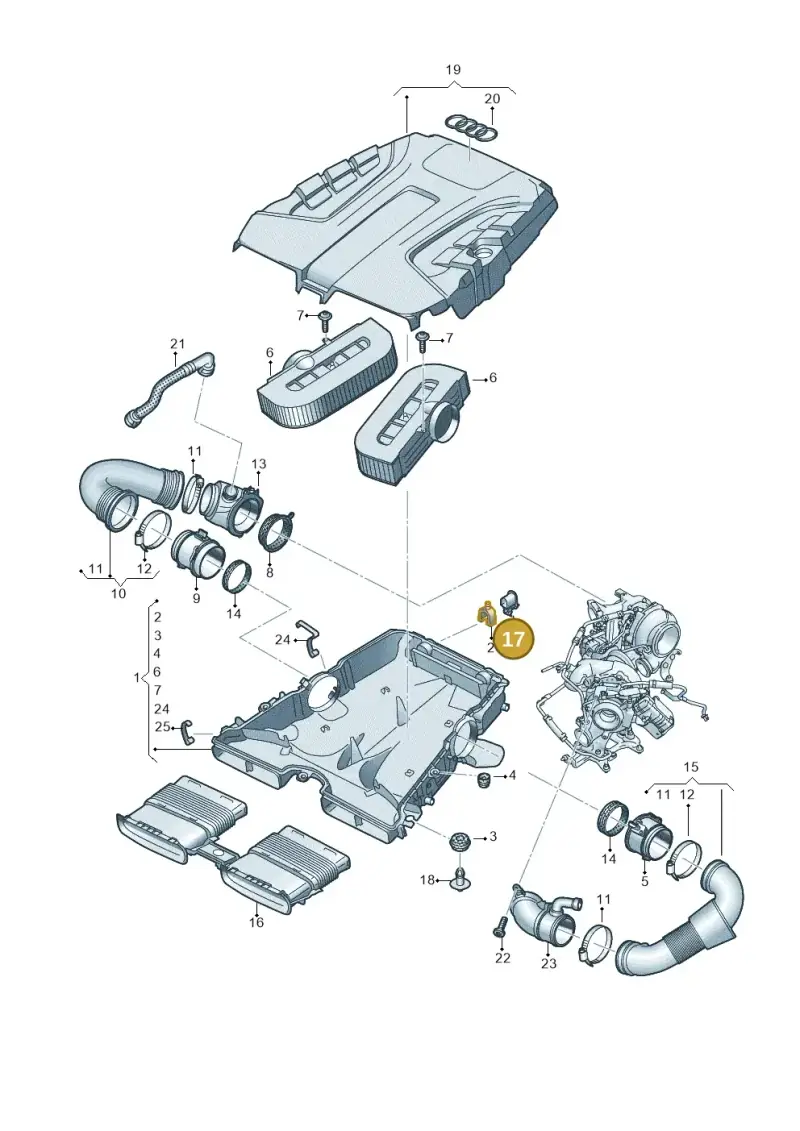 4M0133615 — Audi Q8 Quattro 3,0 (2018-) diagram 859129300, position 17