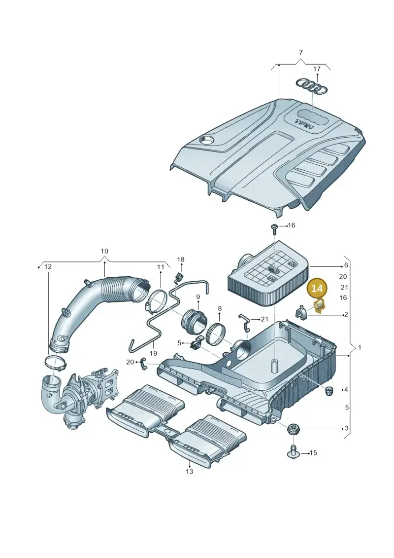 4M0133615 — Audi Q8 Quattro 3,0 (2018-) diagram 859133120, position 14