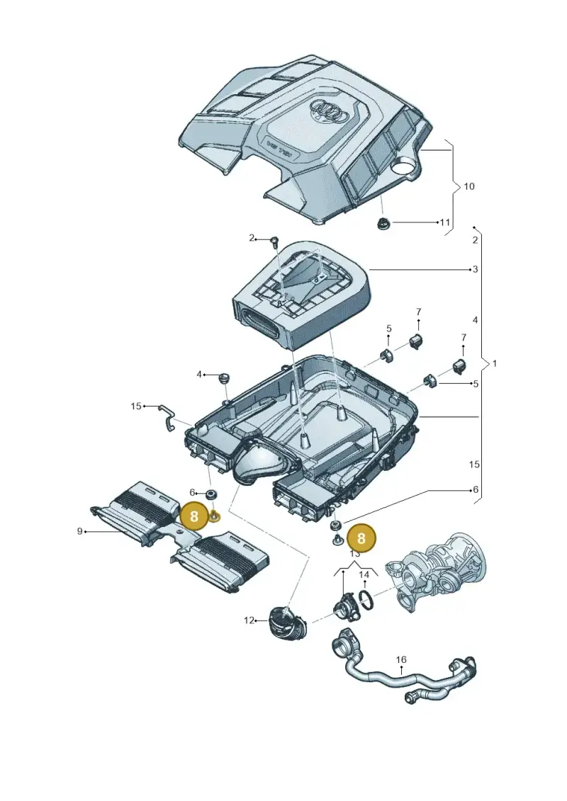 4M0133615B — Audi Q8 Quattro 3,0 (2018-) diagram 429133050, position 8