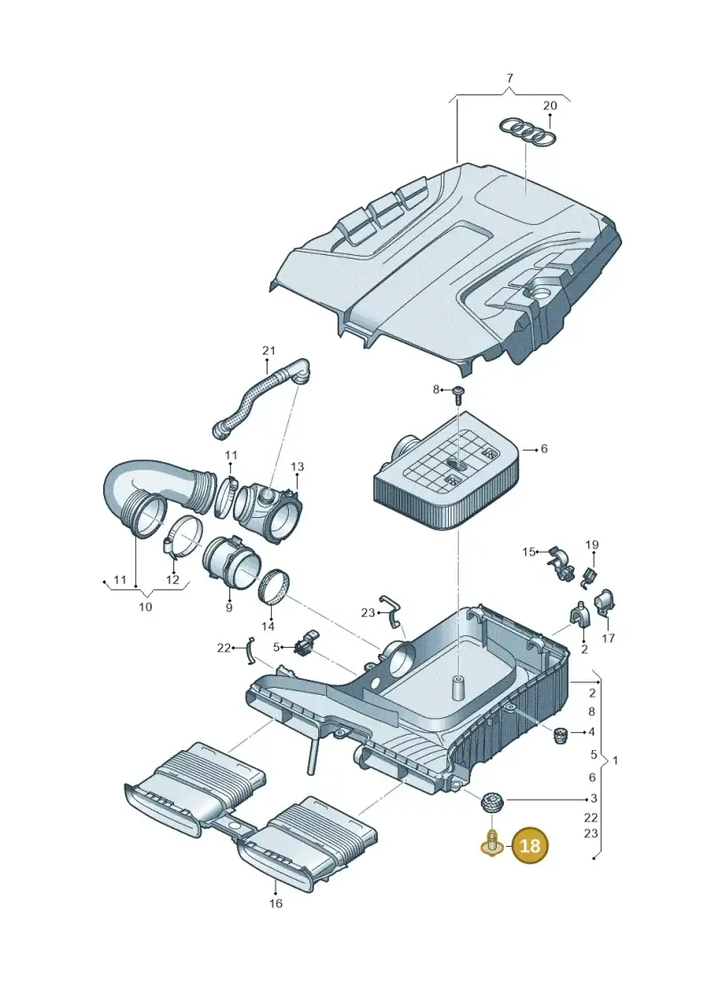 4M0133615B — Audi Q8 Quattro 3,0 (2018-) diagram 859129200, position 18