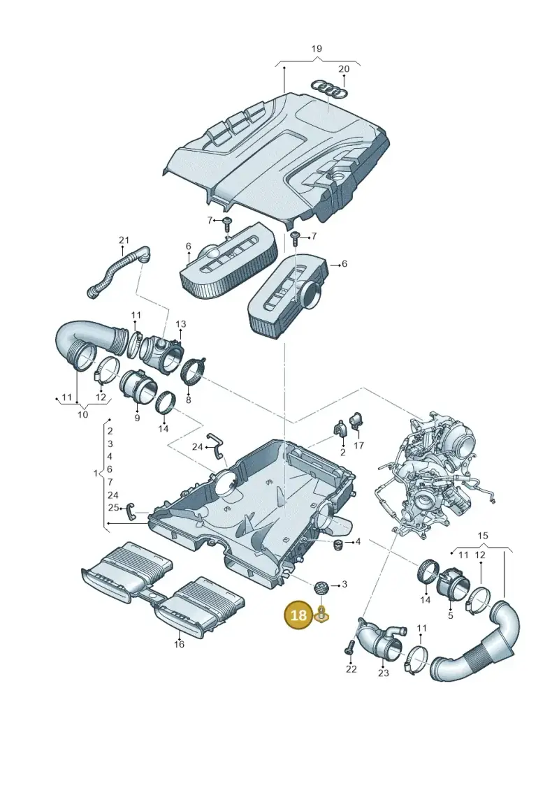 4M0133615B — Audi Q8 Quattro 3,0 (2018-) diagram 859129300, position 18