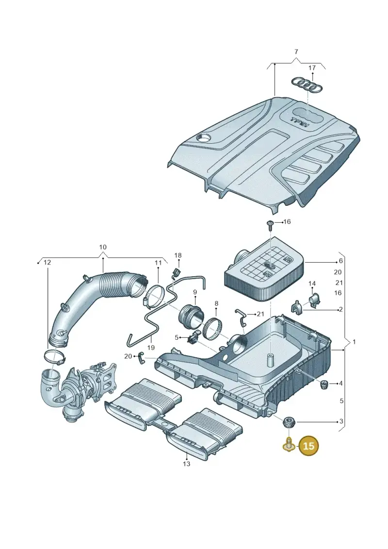 4M0133615B — Audi Q8 Quattro 3,0 (2018-) diagram 859133120, position 15