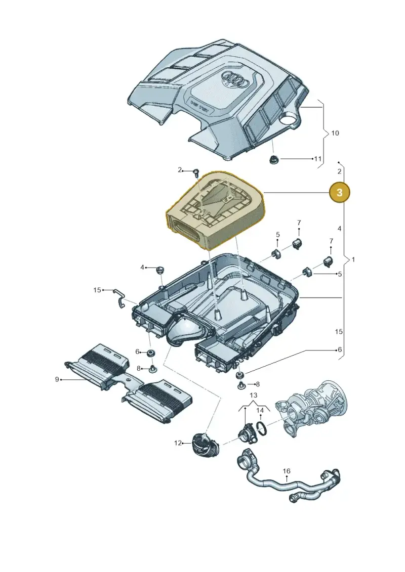 4M0133843E — Audi Q8 Quattro 3,0 (2018-) diagram 429133050, position 3