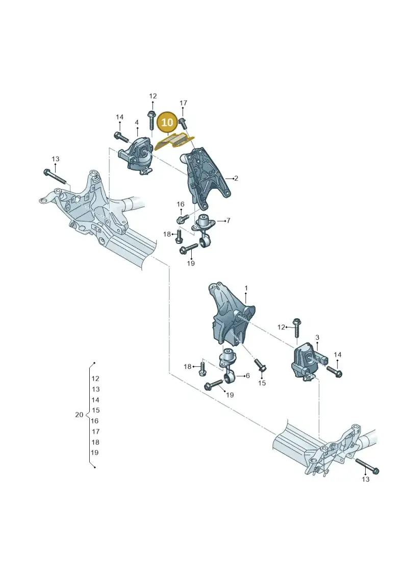 4M0199388A — Audi A4L 2.0 (2016-) diagram 849199600, position 10
