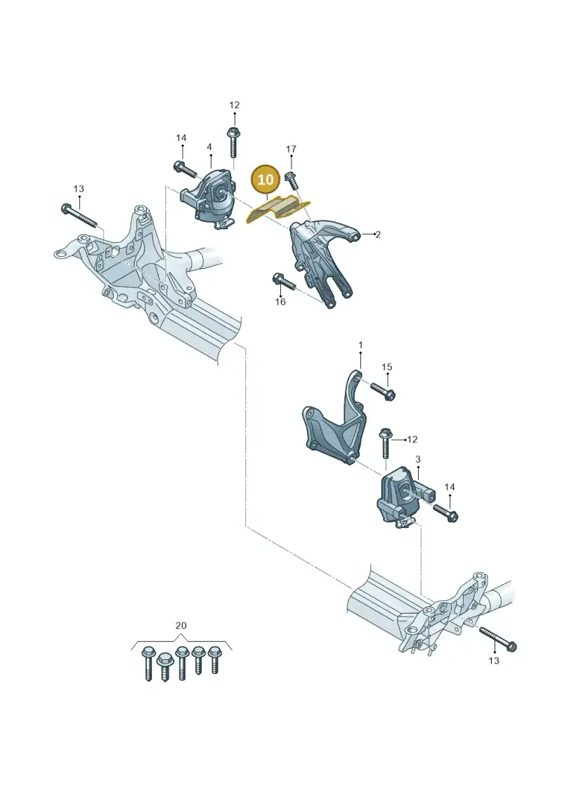 4M0199388A — Audi A5 Sportback (2016-2020) diagram 849199100, position 10