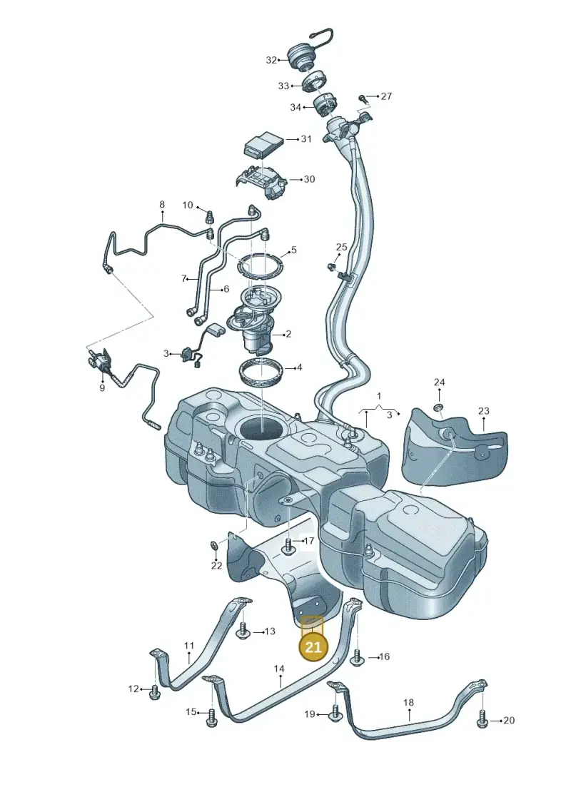 4M0201307A — Audi Q8 (2018-2025) diagram 429201050, position 21