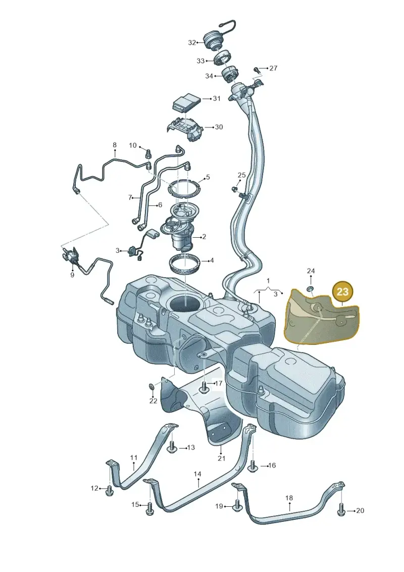 4M0201308G — Audi Q8 Quattro 3,0 (2018-) diagram 429201050, position 23