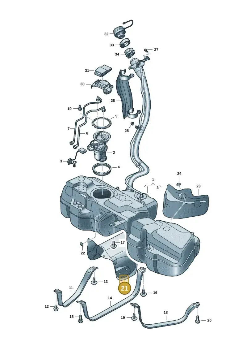 4M0201308G — Audi Q7 qu. 3.0 TDI (2015-2019) diagram 859201008, position 21