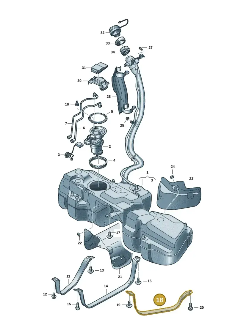 4M0201391C — Audi Q7 qu. 3.0 TDI (2015-2019) diagram 859201008, position 18