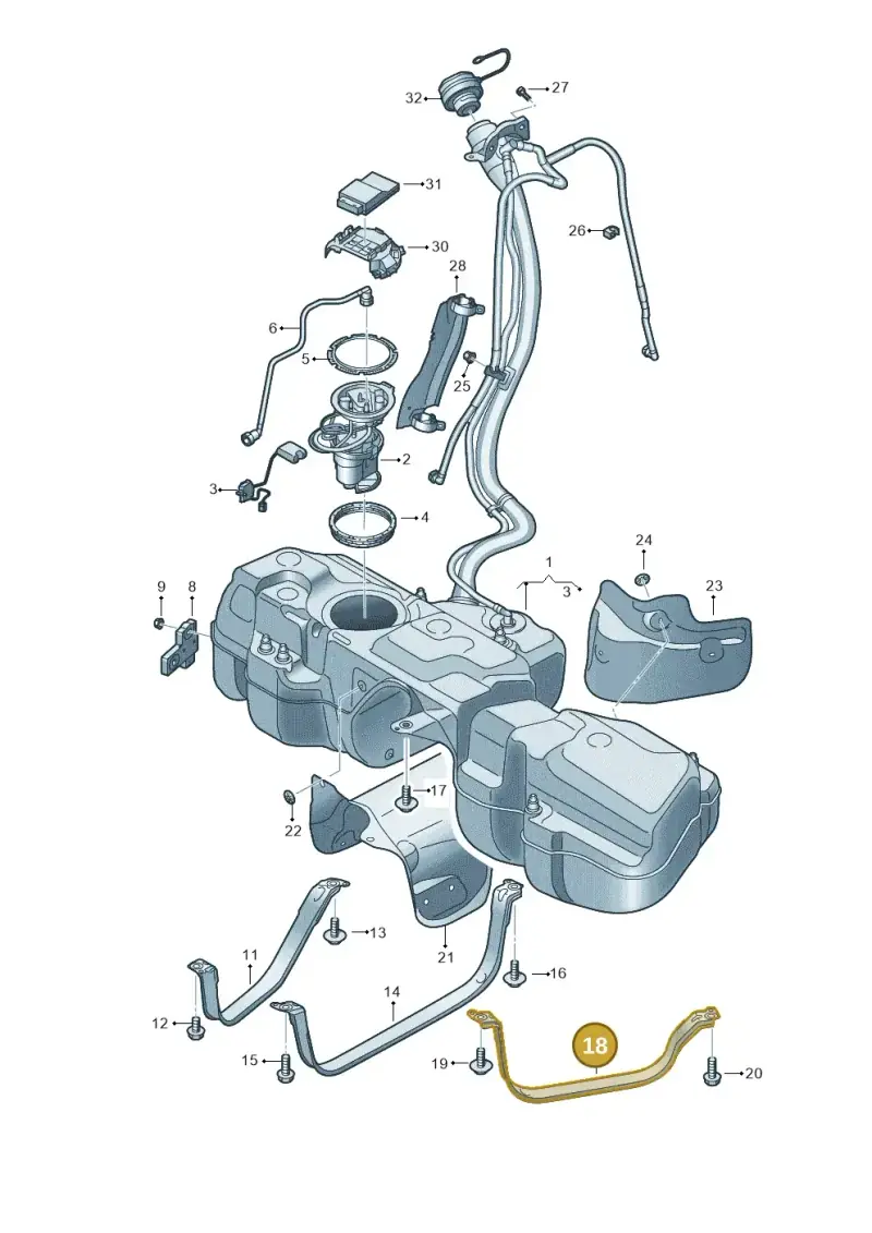 4M0201391C — Audi Q7 qu. 3.0 TDI (2015-2019) diagram 859201011, position 18