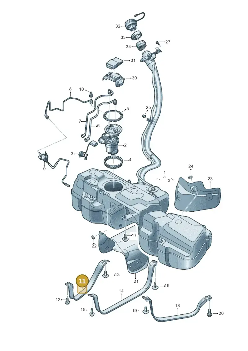 4M0201392C — Audi Q8 Quattro 3,0 (2018-) diagram 429201050, position 11
