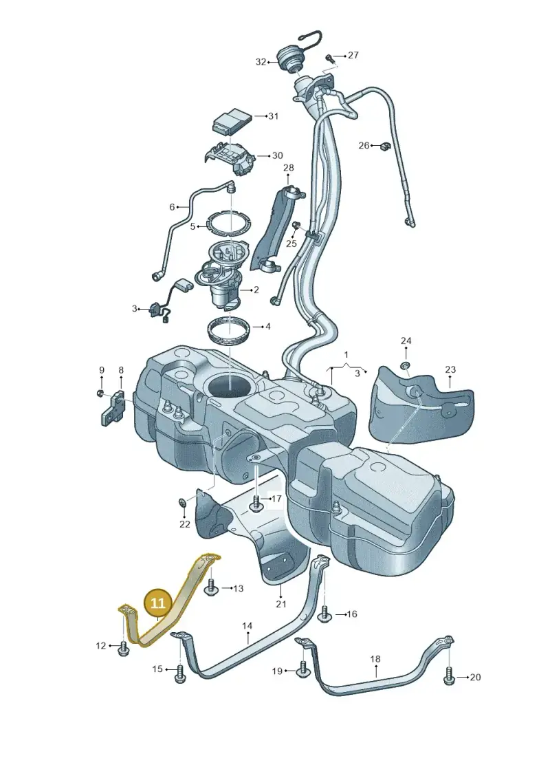 4M0201392C — Audi Q7 qu. 3.0 TDI (2015-2019) diagram 859201011, position 11